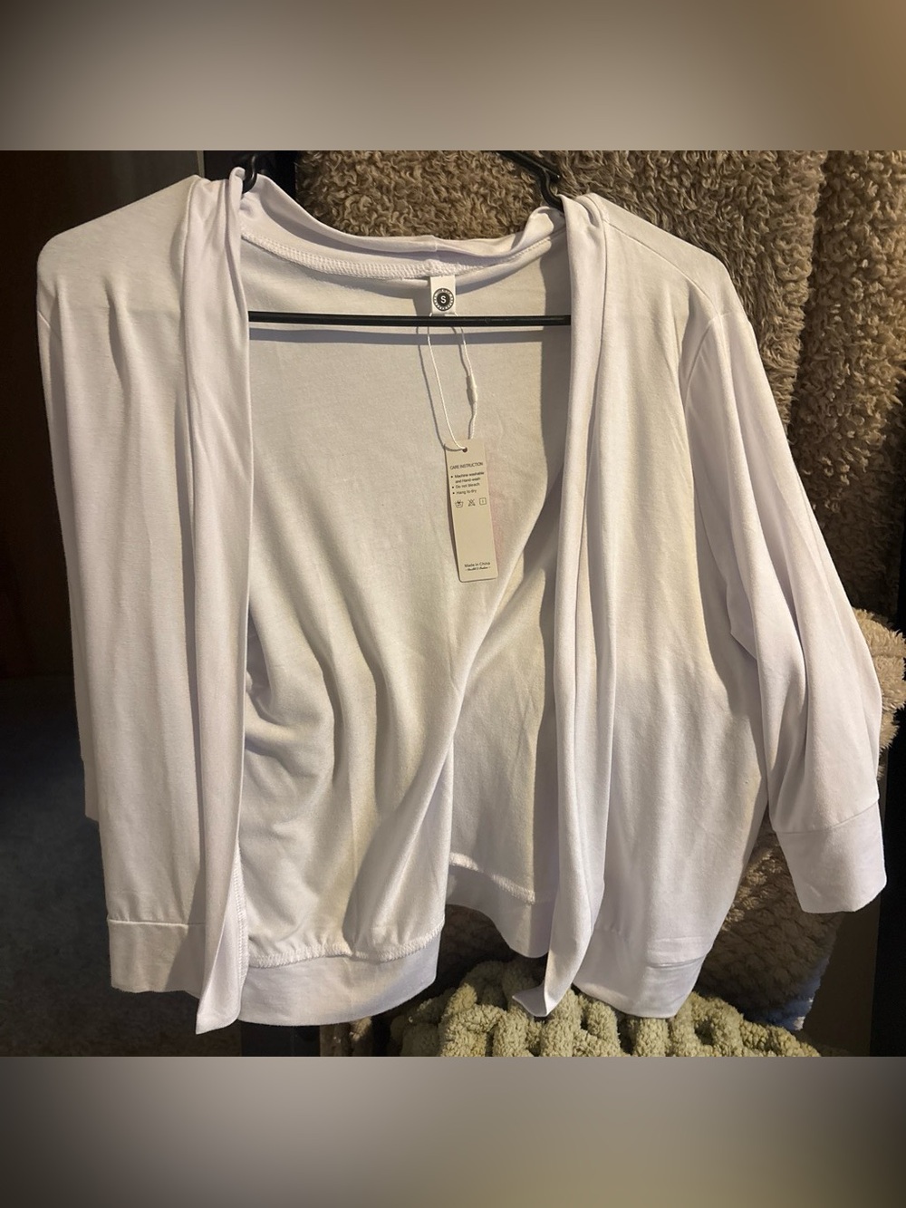 Lightweight White Open-Front Women's Cardigan